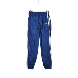 Adidas Track Pants Vintage Windbreaker Joggers Relaxed Large Navy Blue 3-Stripe